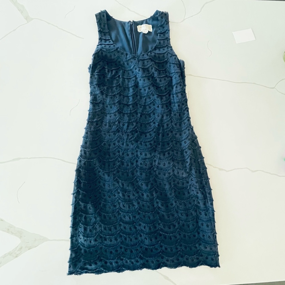 Nicole Miller Artelier Navy Blue Shift Dress sz 6